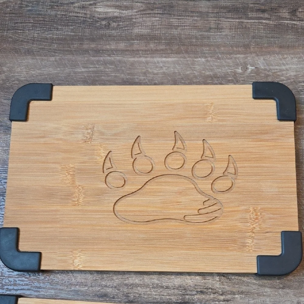 Bamboo Cutting Board Set with Black Accents New